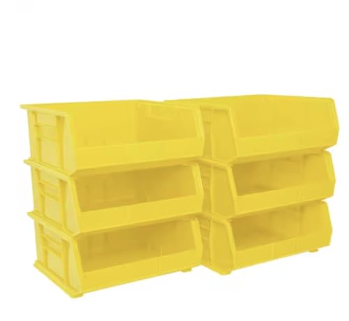 Yellow Storage Shelf Bins, 6-Pack MU62548