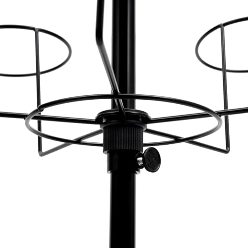 7-Tier Rotating Iron Hat Display Rack, 35 Hats Capacity 11.02LBS Load 4 Universal Wheels Independent Tier Rotation Freestanding Hat Rak Tree Metal Wig Rack for Home Retail Clothing Store (Black) - color: Black