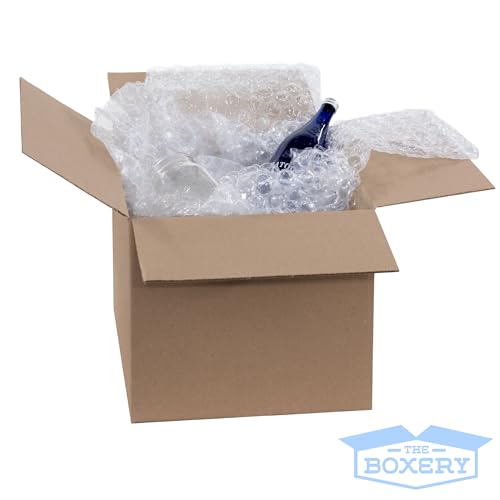 The Boxery 24 in x 125 ft Bubble Roll, Large Bubble 1/2 in Clear Cushioning Wrap, Perforated for Packing Moving Shipping Supplies - size: 24 in x 125 ft