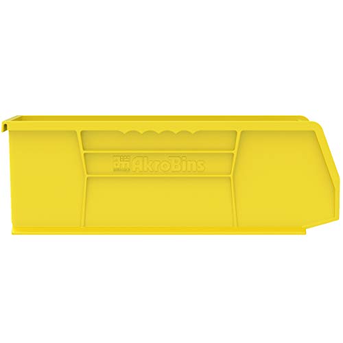Akro-Mils 30234 AkroBins Plastic Storage Bins, 15"x5"x5", Yellow, 12-Pack - color: Yellow