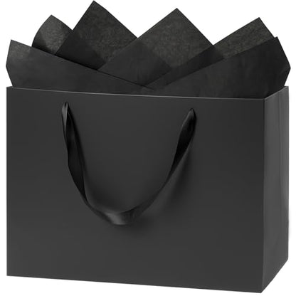 Shintop 3Pcs Extra Large Black Gift Bags with Handles (15.7x11.3x5.5in) - color: XL-3-Black