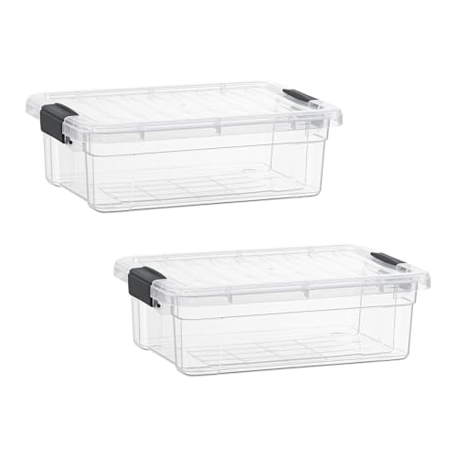 Superio 2.3 Quart Clear Plastic Storage Containers with Lids, Stackable Organizer Bins, BPA-Free Storage Boxes for Home, Office, Dorm & Classroom, 2 Pack - size: 2.3 Quart