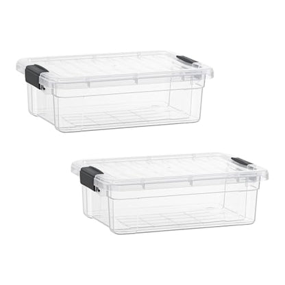 Superio 2.3 Quart Clear Plastic Storage Containers with Lids, Stackable Organizer Bins, BPA-Free Storage Boxes for Home, Office, Dorm & Classroom, 2 Pack - size: 2.3 Quart