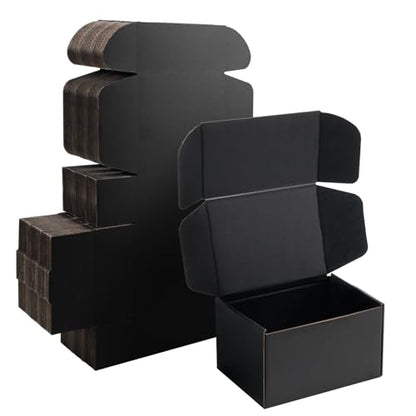 7x5x4 inch Black Shipping Boxes for Small Business- Set of 25 - color: Black, size: 7x5x4 Inch