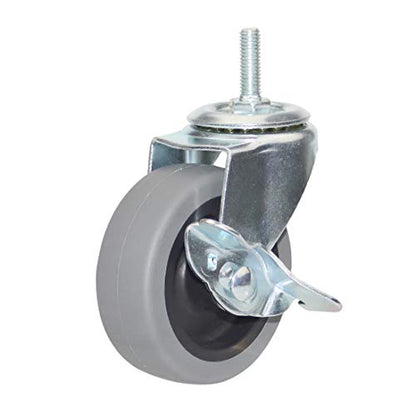 Caster Wheels, Heavy Duty Casters Threaded Stem Casters No Noise Swivel Casters Set of 4 Locking Castor Wheels for Funiture, Workbench, Carts (M8-1.25×25mm, 3 Inch) - style: M8-1.25×25mm