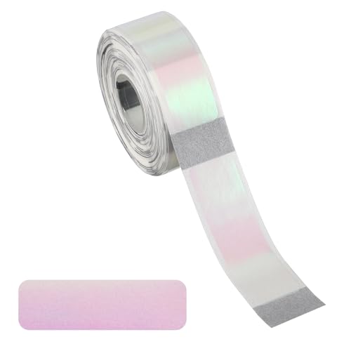 PATIKIL Holographic Thermal Label Stickers, 1.6x0.5 Holographic Thermal Label Self Adhesive Print Paper Refill 160 Tape/Roll for Name Tag Barcode Address, Translucent Pink-Yellow - color: Translucent Pink-yellow, size: 1.6x0.5"