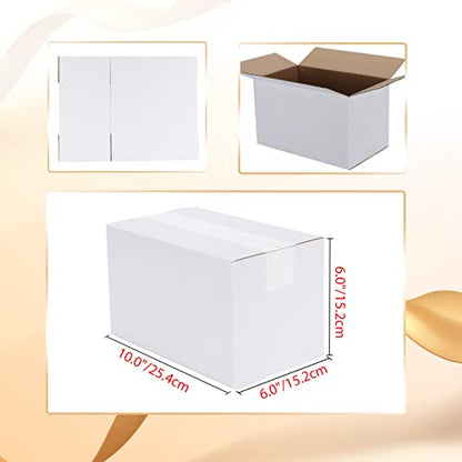 Calenzana 10x6x6 Shipping Boxes Set of 40, White Corrugated Cardboard Box for Mailing Packing Gifts Small Business - size: 10x6x6, style: 40 Pack