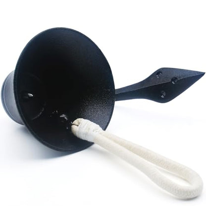 Hanging Bell Dinner Bell Outdoor Bell Bracket Mount Wall Bell Indoor Rope Bell Ship/Boat/Nautical/Door/School/Reception/Home/Church Bell (Pro-Black) - color: Pro-black