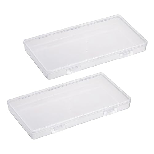 Hipiwe 2 Pack Plastic Cash Money Box Clear Currency Tray with Lid - size: 2 Pack