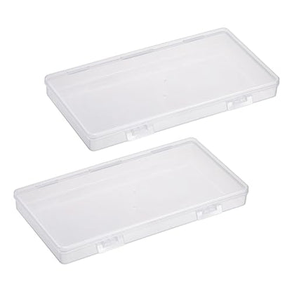 Hipiwe 2 Pack Plastic Cash Money Box Clear Currency Tray with Lid - size: 2 Pack