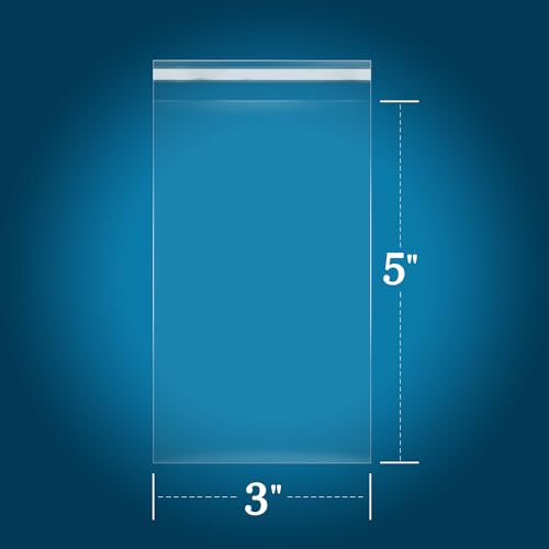 iMailer - 200 Count - 3" x 5" Self Sealing Cellophane Bags- Clear Small Cello Bags for Bakery, Treats, Party Favors, Photo, Jewelry - size: 3x5 Inch (Pack of 200)