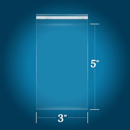 iMailer - 200 Count - 3" x 5" Self Sealing Cellophane Bags- Clear Small Cello Bags for Bakery, Treats, Party Favors, Photo, Jewelry - size: 3x5 Inch (Pack of 200)
