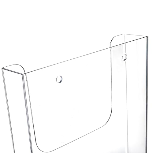 3 Pack Acrylic Brochure Holder, 8.5 x 11 Inch Brochure Holder Wall Mount, Clear Literature Organizer Pamphlet Flyer Display Plastic Magazine Holders for Wall
