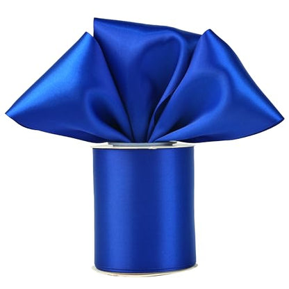 Royal Blue Double-Faced Satin Ribbon, 3 Inch x 10 Yards - color: Cobalt Blue