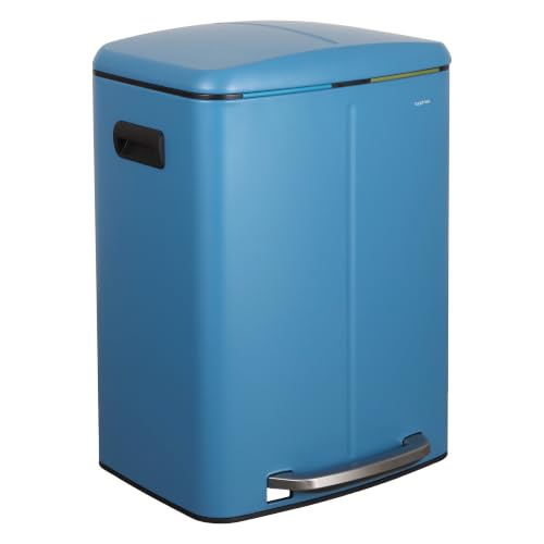 happimess Marco 10.6 Gal Double Bucket Step Trash Can, Bright Cobalt Blue - color: Bright Cobalt Blue