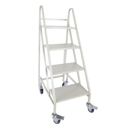 800 LBS Heavy Duty Steel 4 Step Ladder with Handrails for Warehouse