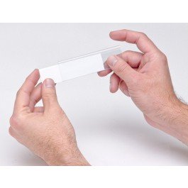Quantum LTR-0813 Durable Identification Label Holder with Laser Label Insert | Shelf Tag for Barcode Index Card Mesh Bins Commercial Wire Shelving Warehouse | 8-1/2" x 11", Clear, Plastic (Pack of 25)