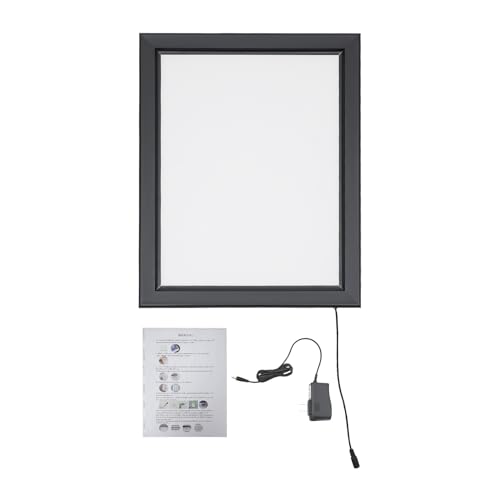 16'' x 20'' LED Poster Frame, Backlit Light Box Sign 18W with Aluminum Frame, Front Open Advertising Light Box for Menu Poster Art Display, Black - color: Black, size: 16" x 20"