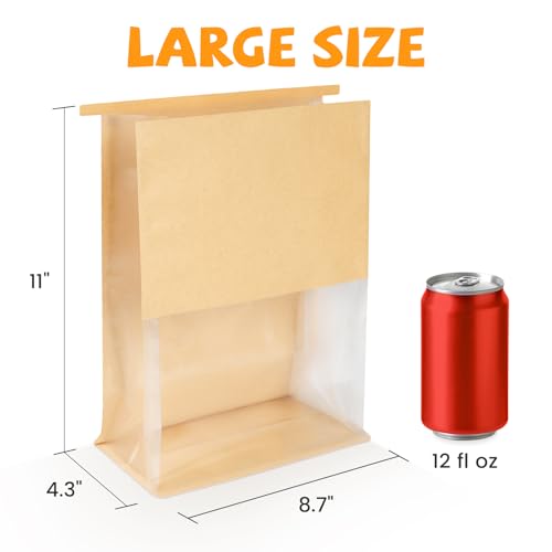 50 Pcs Bread Bags with Tabs for Homemade Sourdough Bread, 8.7"x4.3"x11" - size: Large