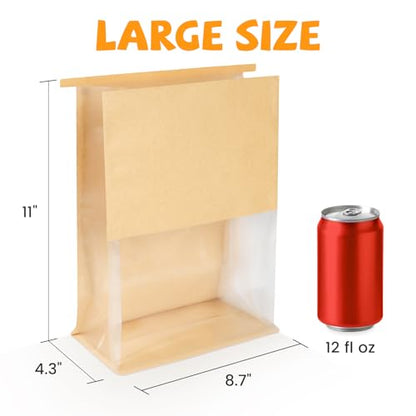 50 Pcs Bread Bags with Tabs for Homemade Sourdough Bread, 8.7"x4.3"x11" - size: Large