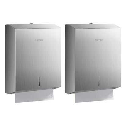 Paper Towel Holder Dispenser Wall Mount 2PCS, SUS304 Stainless Steel - color: Silver-5821s2
