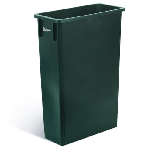 PLASTIC PRINCE 23 Gallon Slim Trash Can Kitchen, Commercial Tall Trash Bin Narrow, Rectangular Slim Jim Skinny Garbage Can for Home Garage Cabinet Restaurant, Green - style: Green Can