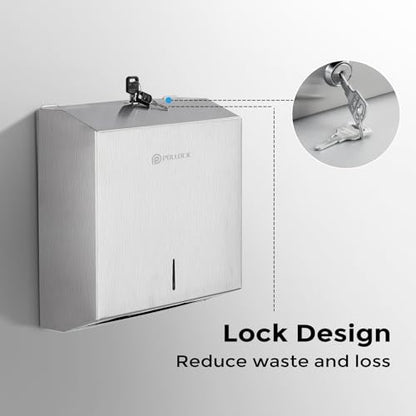 Pollock Paper Towel Dispenser Wall Mount,SUS 304 Stainless Steel - color: Blk-5823-silver