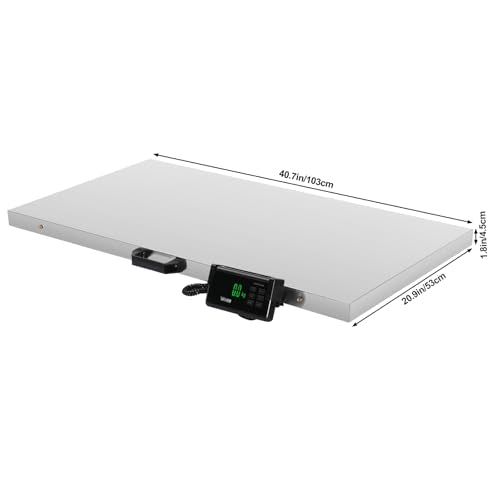TUFFIOM 1100Lbs x 0.2Lbs Postal Digital Livestock Scale, Electronic Stainless Steel Platform Heavy Duty Vet Animal Scale,Dog Pig Goat Sheep Scale, Silvery