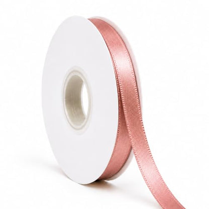 Rose Gold Ribbon Satin Ribbon 3/8 Inch x 50 Yards with Spool - color: Rose Gold