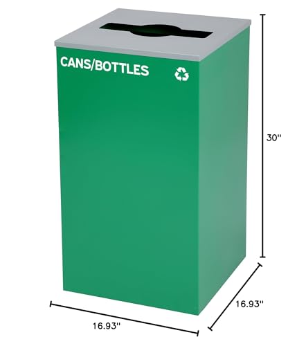 Alpine Mixed Lid Industries 29 Gallon Sturdy Steel Cube Recycling Container, Square Opening - 3 Color Cans Available Sold Separately (Lid Mixed Opening) - color: Lid Mixed Opening