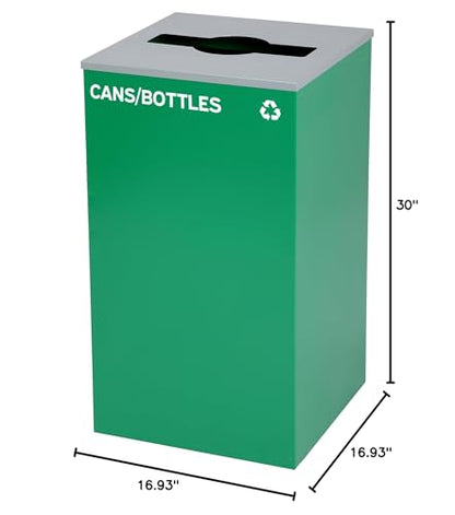 Alpine Mixed Lid Industries 29 Gallon Sturdy Steel Cube Recycling Container, Square Opening - 3 Color Cans Available Sold Separately (Lid Mixed Opening) - color: Lid Mixed Opening