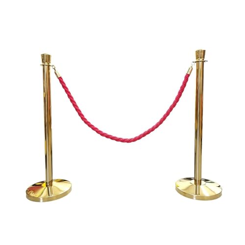 Pittman 741597 QChamp Regal Red Rope Post Set, 2 Gold Stanchion Posts - style: Set