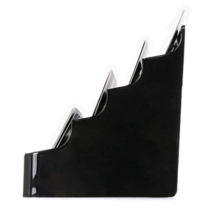 Hipiwe 2-Pack Acrylic Business Card Holder Card for Desk, 8 Pockets - color: Black