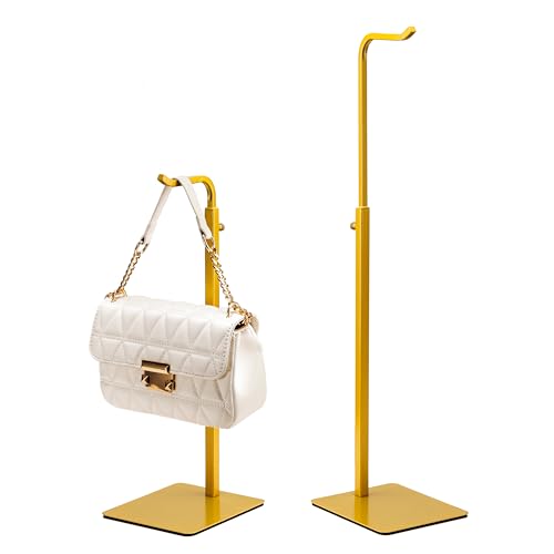 2-Pack Adjustable Tabletop Purse & Banner Display Stands, Gold - color: Gold