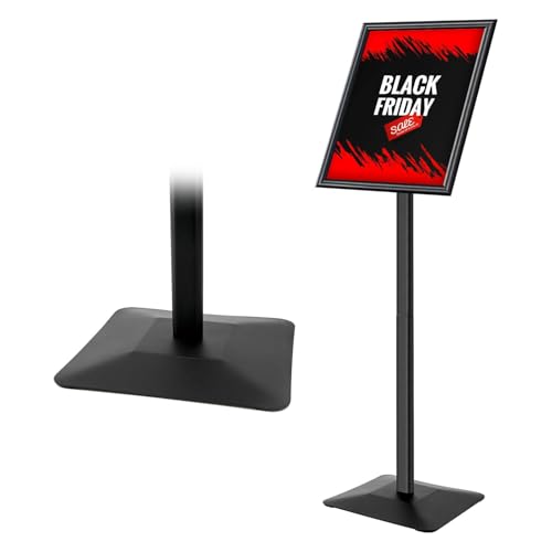 Sign Stand for Display, Ultra Stable Heavy Duty Pedestal Signage Holder - size: 11x17, style: Black