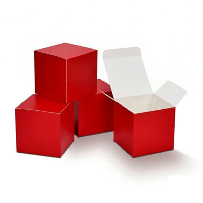 Aosric Red Gift Boxes with Lids 4x4x4 Inch, 24 Pack - color: Red