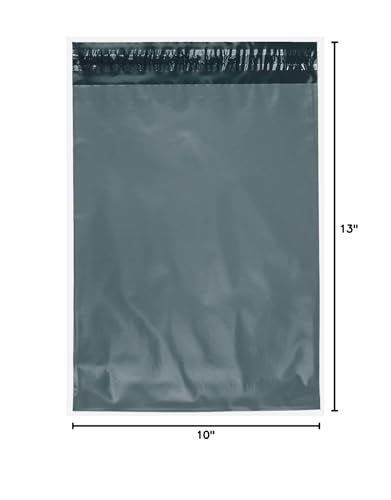 iMBAPrice Poly Mailers 10x13 Inch Grey Shipping Bags, 100-Pack Waterproof Mailing Envelopes with Strong Self-Seal Adhesive, Durable Poly Bags for Clothing, Books & Accessories