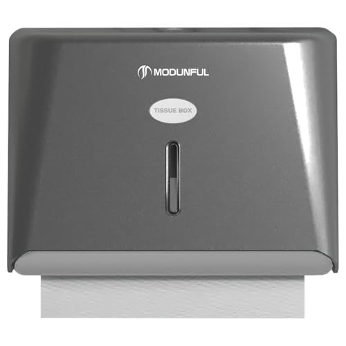modunful Wall-Mounted Paper Towel Dispenser: Built-in Sample Towel – ABS Wall Box, Grey Pearl Finish, Two Lock Options, No Drilling Installation for Apartments & Small Spaces & RV - color: D-251 Grey