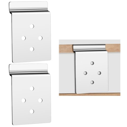 Pelopy 2 Pack Slatwall Metal Plate Mount Backplate Mounting Adapter to Make Items Slatwall Compatible Heavy Duty Steel Bracket with 4 Pre-Drilled Holes Backplate for Secure Display (Silver)
