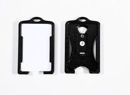FicaraCo: Rugged Military Grade 3D Printed YubiKey & Card Badge Holder – Holds 4 Standard Cards - *Nearly Indestructible* Card Holder with Yubikey - style: Dual Card Holder with Yubikey