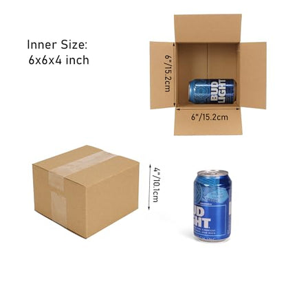 CRUGLA 40 Packs 6x6x4 Shipping Boxes, Brown Mailing Boxes - size: 6x6x4 Inch