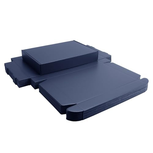 Dark Blue Shipping Packaging Box Mailer E-Commerce Packing 20Pcs13×9×2 Inch - color: Dark Blue