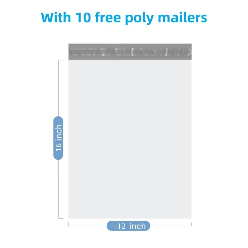 2 Pack Bubble Wrap Rolls For Moving Boxes, 3/16" Air Bubble, 12 Inch x 72 Feet Total, Perforated Every 12", Included 10 Poly Mailers 12" x 16", 20 Fragile Stickers