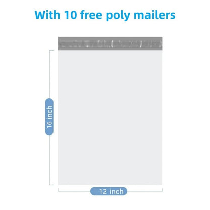 2 Pack Bubble Wrap Rolls For Moving Boxes, 3/16" Air Bubble, 12 Inch x 72 Feet Total, Perforated Every 12", Included 10 Poly Mailers 12" x 16", 20 Fragile Stickers
