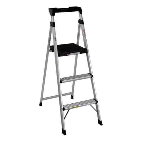 COSCO 3-Step 5' Lite Solutions Folding Step Stool 225 lb. Capacity - Aluminum