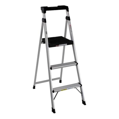 COSCO 3-Step 5' Lite Solutions Folding Step Stool 225 lb. Capacity - Aluminum