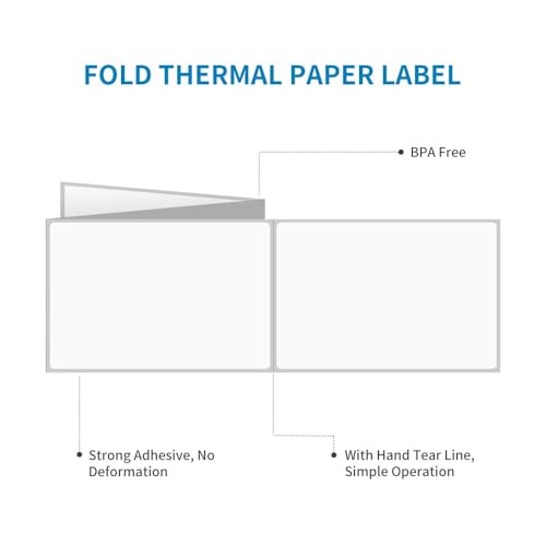 NATURALABEL 4" x 6" Fanfold Thermal Shipping Labels, 6,000 Labels, 2 Stacks