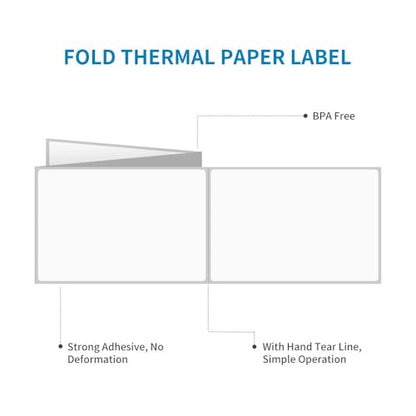 NATURALABEL 4" x 6" Fanfold Thermal Shipping Labels, 6,000 Labels, 2 Stacks