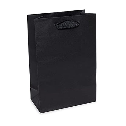 Prime Line Packaging Black Paper Gift Bags, 6x3x9 Retail Bags, 50 Pack - size: 1 Count (Pack of 50)
