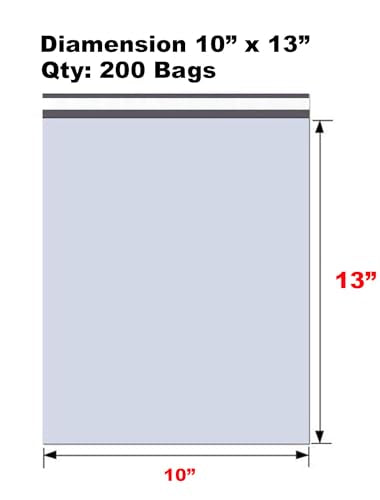 iMBAPrice 200 10x13 White Poly MAILERS ENVELOPES Bags 10x13 (Total 200 Bags) - color: White, size: 10" X 13"